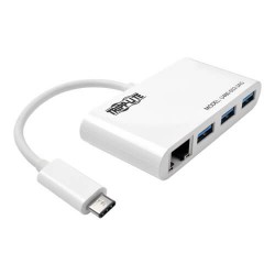 U460-003-3AG USB 3.1 Gen 1 USB-C Portable Hub/Adapter, 3 USB-A Ports and Gigabit Ethernet Port, Thunderbolt 3 Compa