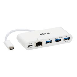 U460-003-3AG-C USB 3.1 Gen 1 USB-C Portable Hub/Adapter, 3 USB-A Ports, USB-C PD Charging & Gigabit Ethernet, T