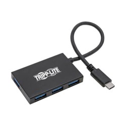 U460-004-4A-AL USB 3.1 Gen 1 USB-C Hub, 5 Gbps - 4 USB-A Ports, Thunderbolt 3 Compatible, Portable, Aluminum Housin