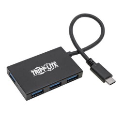 U460-004-4A-G2 USB 3.1 Gen 2 USB-C Hub, 10 Gbps - 4 USB-A Ports, Thunderbolt 3, Portable, Aluminum Housing