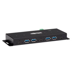 U460-4A3C-IND 7-Port Industrial-Grade USB 3.1 Gen 2 Hub - 10 Gbps, 4 USB-A & 3 USB-C, 15 kV ESD Immunity, Metal