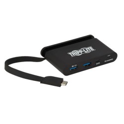 U460-T04-2A2C-2 USB 3.1 Gen 2 USB-C Portable Hub with 2 USB-C Ports and 2 USB-A Ports, Thunderbolt 3 Compatible, Bl