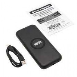 UPB-10K0-1U1CQ Portable Wireless Charging Power Bank - 10,000 mAh, Qi Certified, Apple and Samsung Compatible, Blac