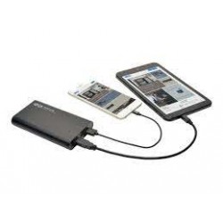 UPB-12K0-2U Portable Charger - 2x USB-A, 12,000mAh Power Bank, Lithium-Ion, LED Flashlight, Black