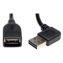 UR024-18N-RA Universal Reversible USB 2.0 Extension Cable (Reversible Right/Left Angle A to A M/F), 18-in.
