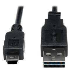 UR030-006 Universal Reversible USB 2.0 Cable (Reversible A to 5Pin Mini B M/M), 6-ft.