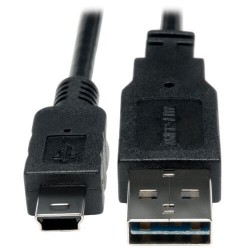 UR030-06N Universal Reversible USB 2.0 Cable (Reversible A to 5Pin Mini B M/M), 6-in.