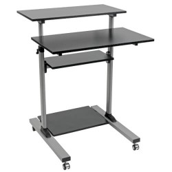 WWSSRC Rolling Desk TV/Monitor Cart - Height Adjustable